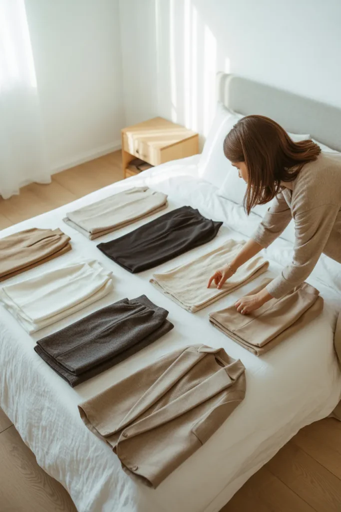 Closet audit step for building a capsule wardrobe on a budget at home