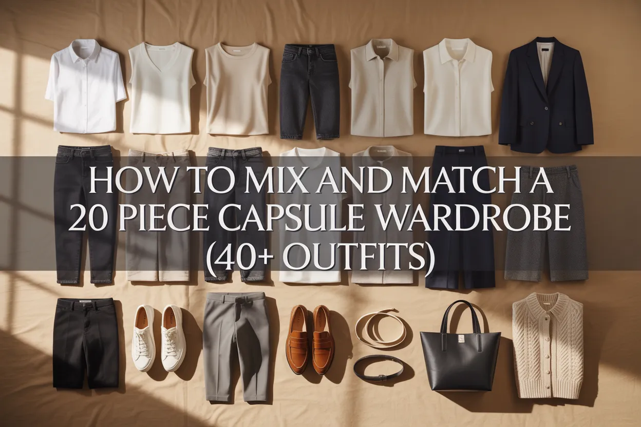 How to Mix and Match a 20 Piece Capsule Wardrobe (40+ Outfits)