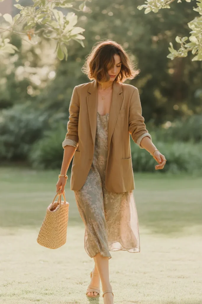  How to style a blazer over a midi dress for a spring blazer outfit in 2026.
