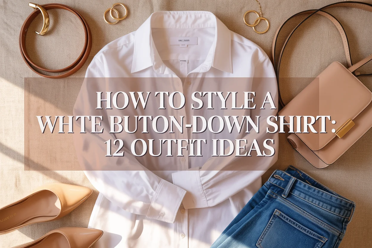 How to style a white button-down shirt 12 outfit ideas featuring flat lay with jeans accessories and heels