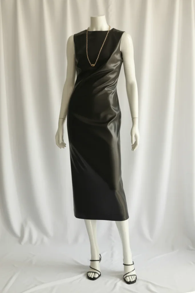 Little black dress styled with gold accessories — essential basics for women