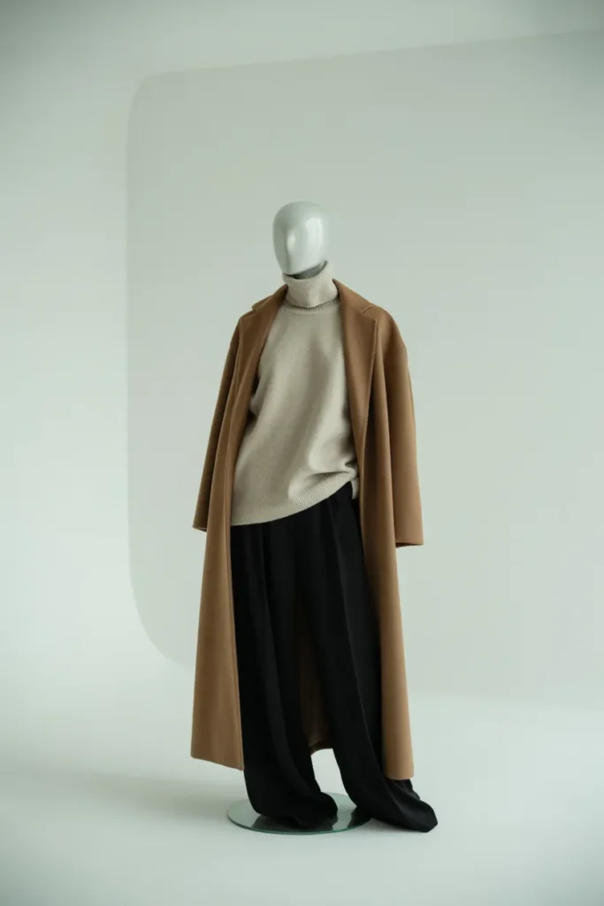 Mid-range minimalist fashion brands styled in a neutral Scandinavian capsule wardrobe outfit
