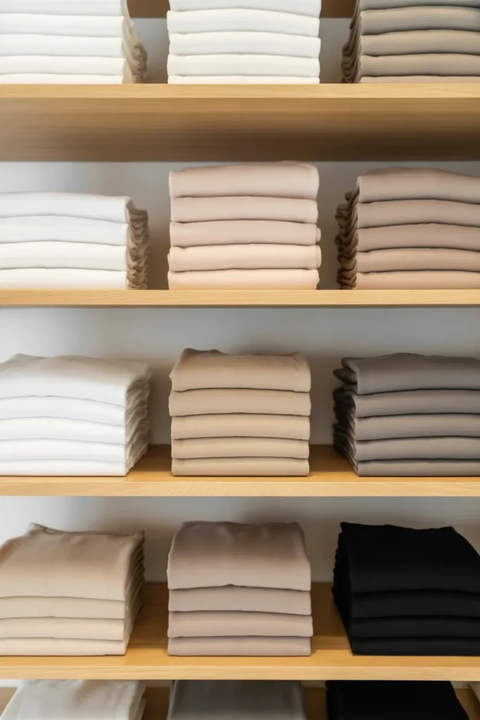 Minimalist closet organization by color and category — capsule wardrobe setup guide