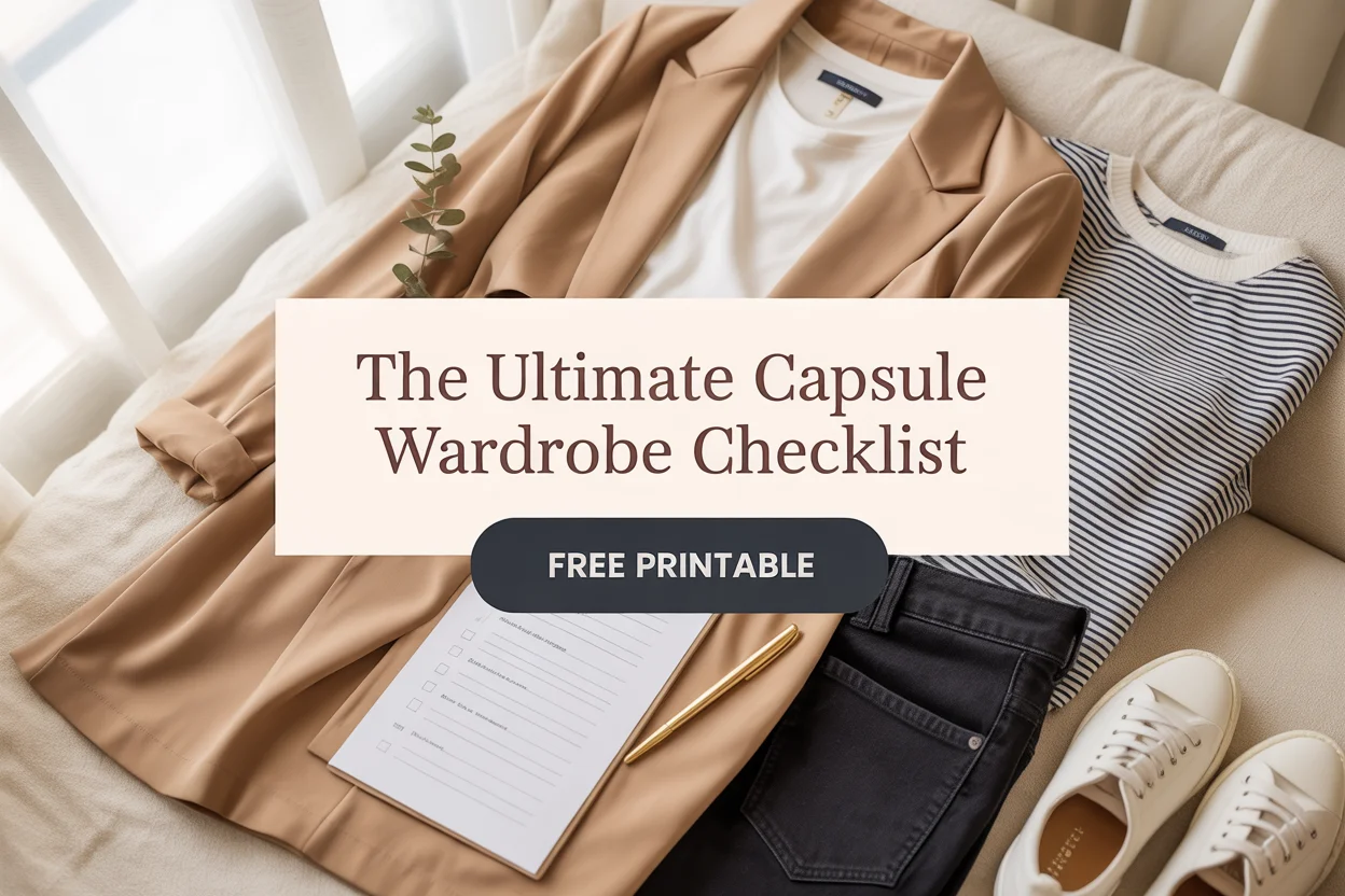 The Ultimate Capsule Wardrobe Checklist Free Printable — minimalist wardrobe planner for building a capsule closet
