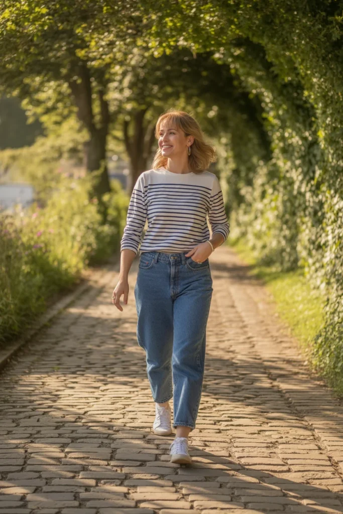 White sneakers casual outfit — basics for women capsule wardrobe style