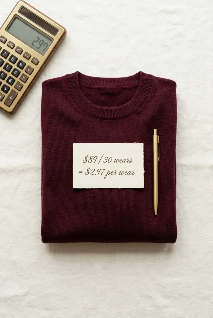 Cost per wear math for wardrobe colors for your skin tone capsule investment