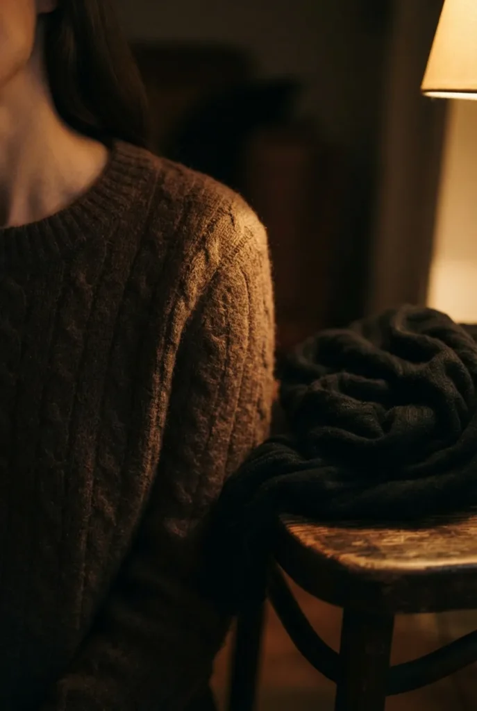 Espresso brown knit shown as a softer alternative to stark black for warm autumn.