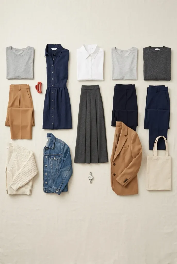 Five teacher outfit formulas laid out for a full school week