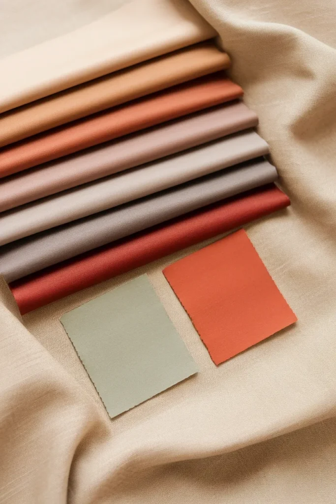 Fabric swatch rows showing undertone, value, and chroma for seasonal color analysis