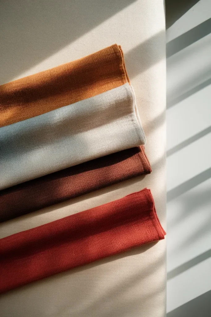Three fabric gradients showing hue, value, and chroma, the sliders behind any color analysis chart
