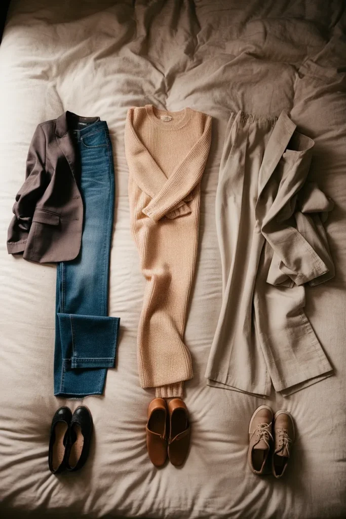 Three flight outfit formulas laid out for short, long haul and red-eye travel