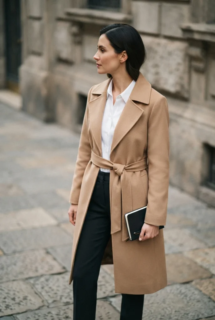 Trench coat detective costume, an easy Halloween outfit idea for curvy women.