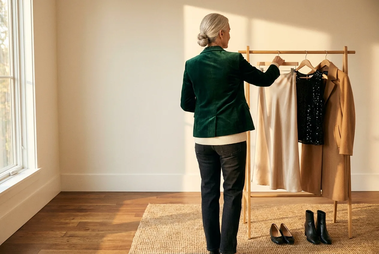 13 Holiday Party Outfit Ideas for Women Over 50 (From a Capsule Wardrobe)